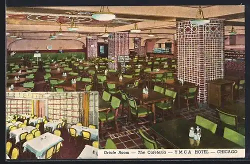 AK Chicago, IL, YMCA Hotel, Oriole Room, The Cafeteria, Innenansichten