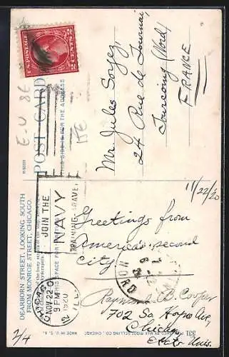 AK Chicago, IL, Dearborn St., Looking South from Monroe St.