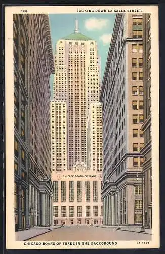 AK Chicago, IL, Chicago Board of Trade, Looking Down La Salle Street