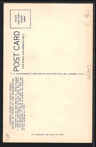 AK Chicago, IL, Chicago Board of Trade, Looking Down La Salle Street