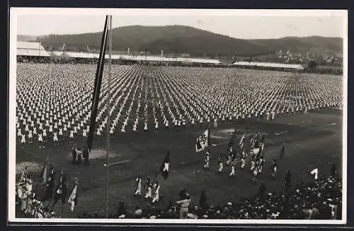 Foto-AK Winterthur, Eidg. Turnfest 1936, Übergabe der Zentralfahne