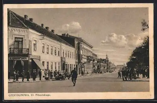 AK Tschenstochau-Czestochowa, Ul. Pilsudskiego, Strassenpartie