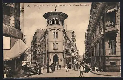 AK Oran, La Cie Algérienne et rue Alsace-Lorraine