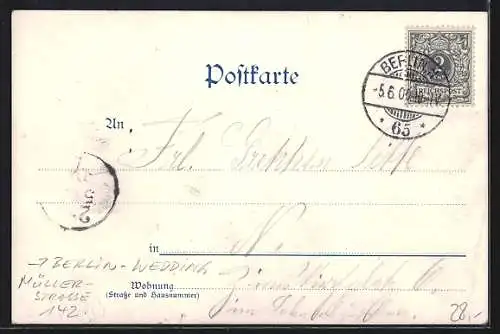 Künstler-AK Berlin-Wedding, Gasthof Feldschlösschen, Inh. Fritz Nagel, Müllerstrasse 142