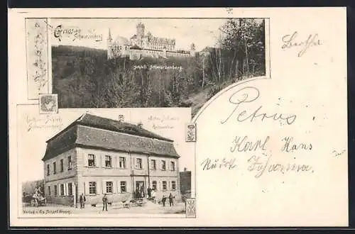 AK Scheinfeld, Schloss Schwarzenberg, Gasthaus, Inh. Anton Schmer