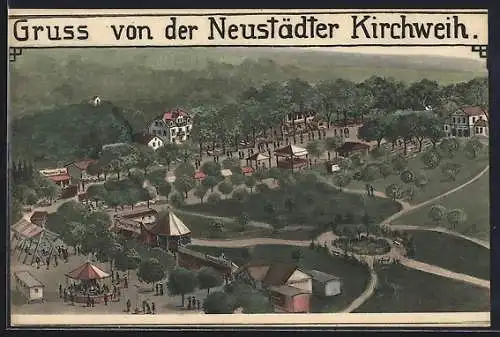 AK Neustadt-Aisch, Ortsansicht zur Kirchweih