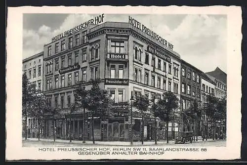 AK Berlin, Hotel Preussischer Hof, Stresemannstrasse 88