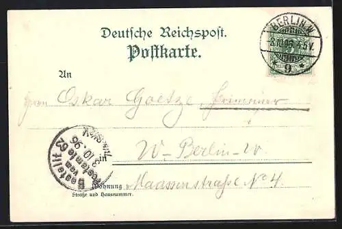 Lithographie Berlin, Hotel Leipziger Hof, Leipziger Platz 4 und Königgrätzer Str. 122, mit Garten-Restaurant