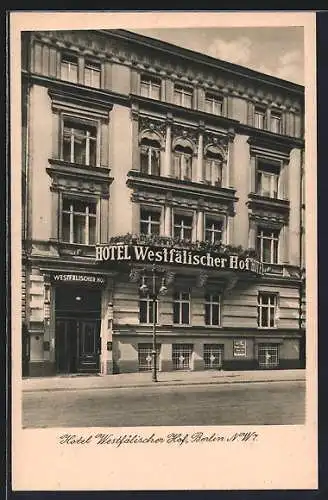 AK Berlin, Hotel Westfälischer Hof, Neustädtische Kirchstrasse 13