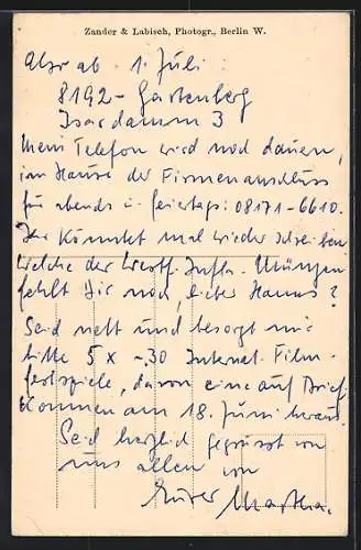AK Berlin, Hotel Janson, Inh. Paul Lange, Dorotheenstrasse 19