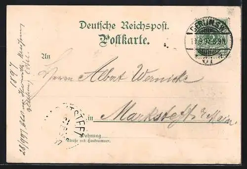Lithographie Berlin, Gasthof Vereinshaus, Wilhelmstrasse 118, Grosser Festsaal