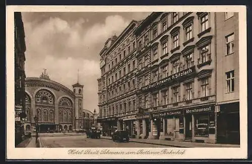 AK Berlin, Hotel Stadt Schwerin am Stettiner Bahnhof, Invalidenstrasse