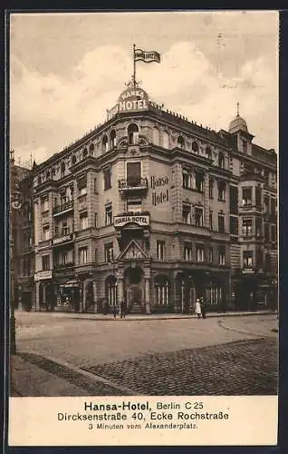 AK Berlin, Hansa-Hotel in der Dircksenstrasse 40, Inh. Johannes Wiedemann