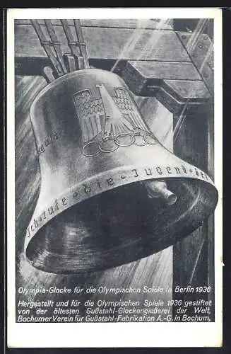 AK Läutende Glocke für Olympia 1936