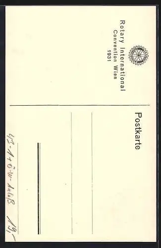 AK Wien, Rotary International Convention 1931, Skulptur von Josef Müllner