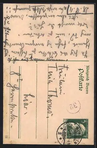 Künstler-AK Handgemalt sign. Carl O. Arends: Prost und Gruss, Vogel mit gelber Brust sitzt auf einem Blumenstrauss