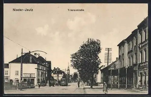 AK Nieder-Jeutz, Strassenbahn an der Triererstrasse