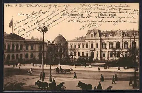 AK Bukarest, Blick zum Königspalast