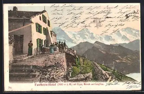 AK Faulhorn, Hotel mit Eiger, Mönch & Jungfrau