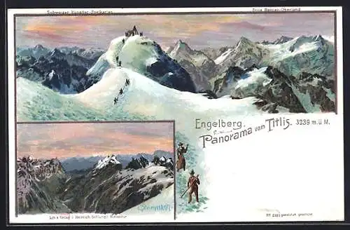 Künstler-AK C. Steinmann, Nr. 2161: Engelberg, Panorama vom Titlis