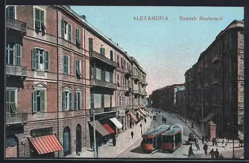 AK Alexandria, Ramleh Boulevard, Strassenbahn