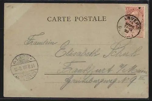 Mondschein-AK Anvers, La Cathédrale