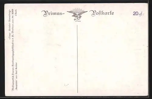 Künstler-AK sign. C. Kessler: Bergfriede, Zugeschneite Ortschaft bei Sonnenschein