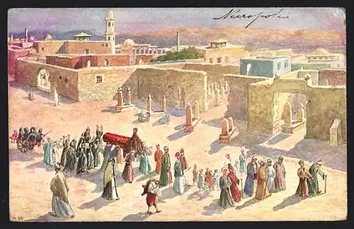 Künstler-AK Cairo, Funeral