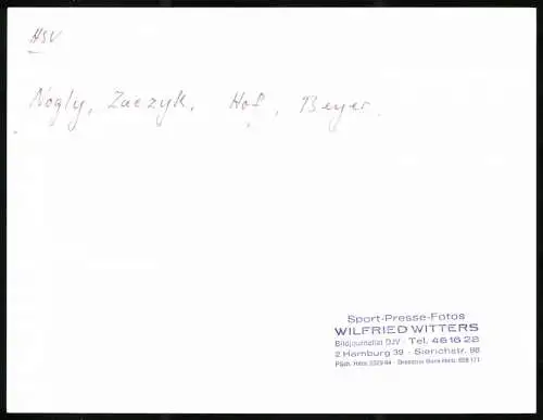 Fotografie Fussball-Spieler des Hamburger SV, Nogly, Zaezyk, Hof und Beyer