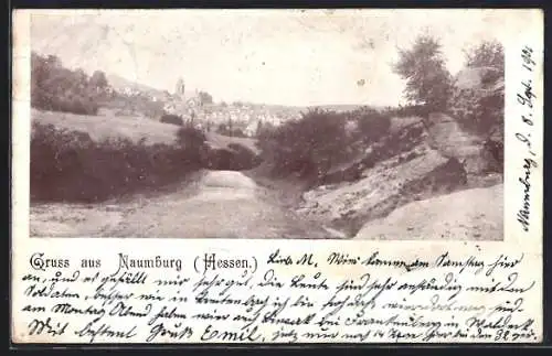 AK Naumburg /Hessen, Teilansicht mit Kirche