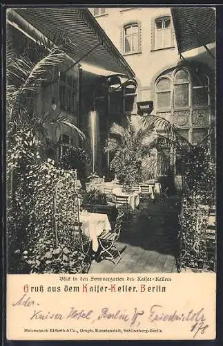 AK Berlin, Gasthaus Kaiser-Keller, Terrasse