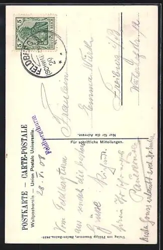 AK Feldberg / Schwarzwald, Das Bismark-Denkmal, Partie am Hebelweg, Feldberg Gasthaus