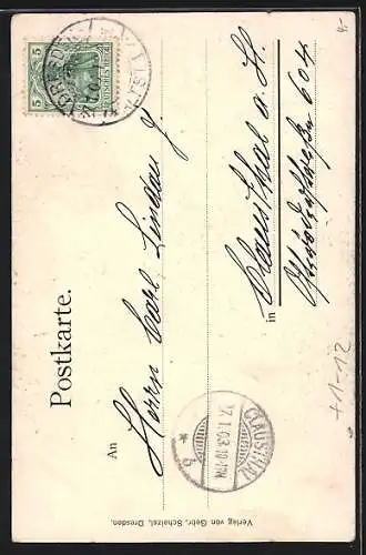 AK Dresden, Kronprinzessin Luise von Sachsen vor der Kath. Hofkirche