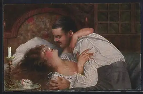 Künstler-AK Arno von Riesen: Glückliches Paar in den Flitterwochen