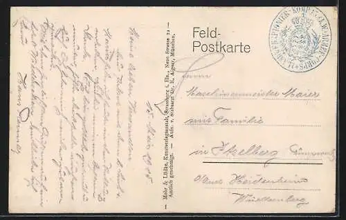 AK Markirch /Els., Eckirch, Männer vor einem zerschossenen Haus