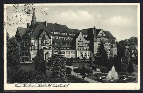 AK Bad Kudowa, Kurhotel Fürstenhof mit schöner Anlage