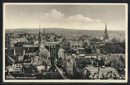 AK Elbing, Panoramablick über die Ortschaft