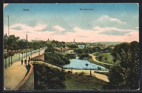 AK Metz, Blick auf die Moselanlage