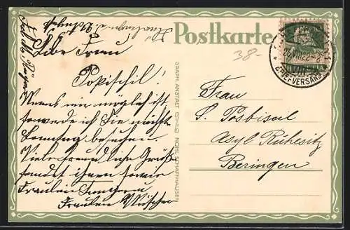 Künstler-AK Flurlingen, Brückeneinweihung 1922, Teilansicht