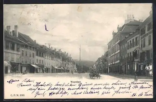 AK Yverdon, Blick in die Strasse