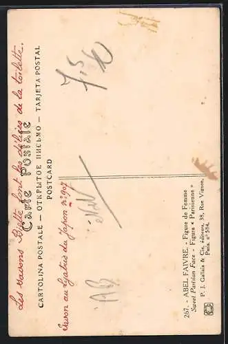 Künstler-AK sign. Abel Faivre: Pariserin in schwarzem Kleid