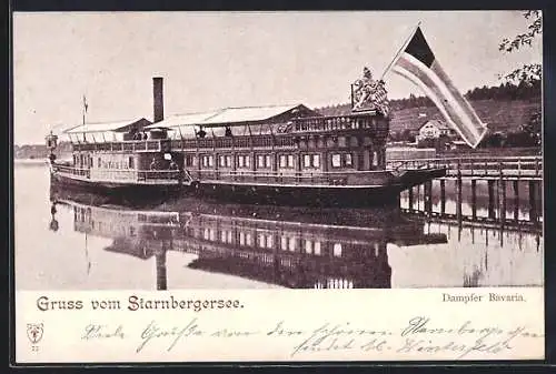 AK Dampfer Bavaria am Ufer des Starnberger Sees