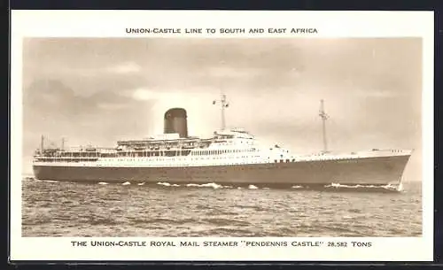 AK Passagierschiff RMS Pendennis Castle, Union-Castle Line