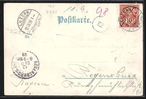 AK Konstanz, Badischer Dampfer Kaiser Wilhelm bei der Ausfahrt aus dem Hafen, badisches Wappen