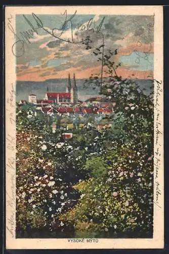 AK Vysoké Mýto, Ortsansicht aus der Vogelschau