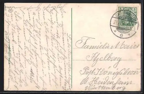 AK Bad Nauheim, Etablissement Teichhaus mit Schwänen