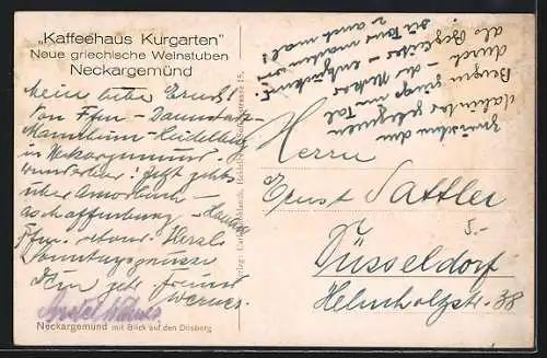 AK Neckargemünd, Totalansicht mit Blick auf den Dilsberg