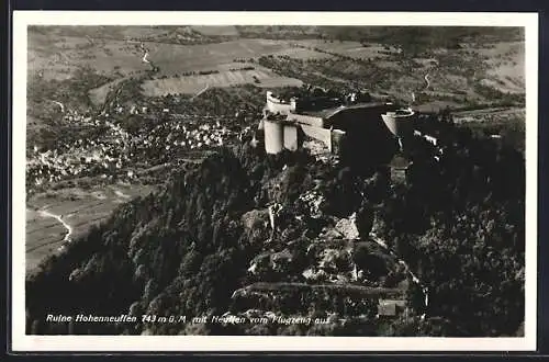 AK Ruine Hohen-Neuffen vom Flugzeug aus
