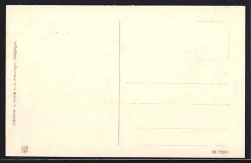 AK Hohenstaufen-Schutzhütte, Ansicht mit Wanderer