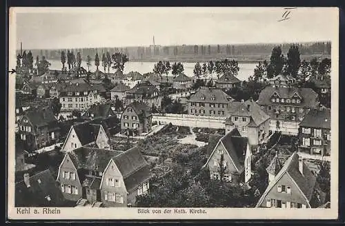 AK Kehl, Blick von der Kath. Kirche